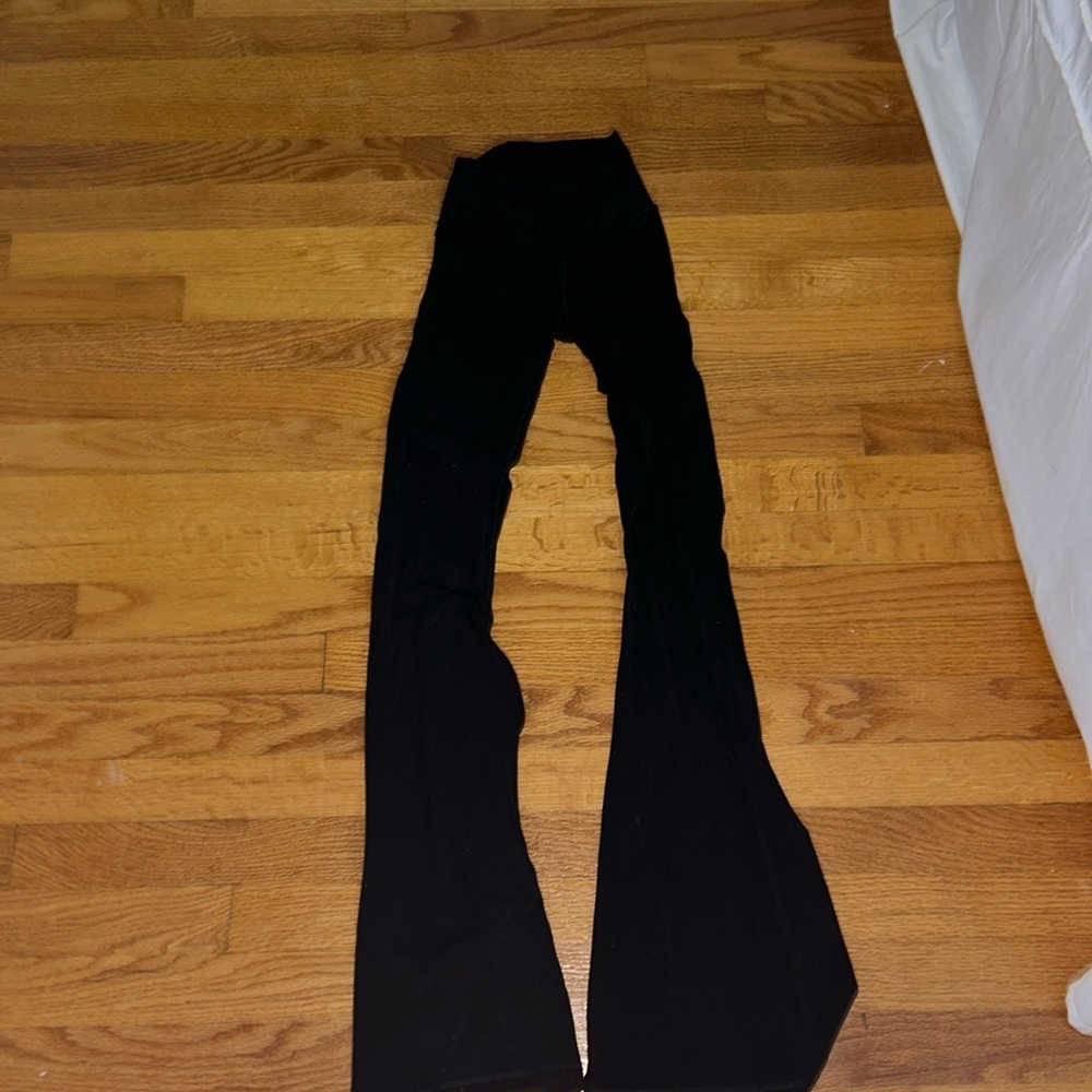 To small but they are comfy crossed over flare leggings.